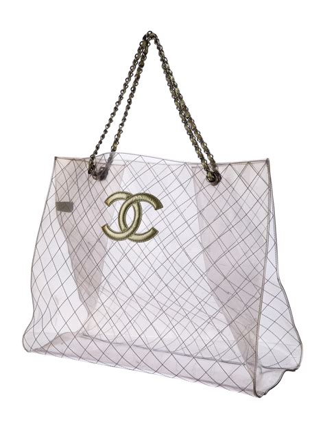 chanel pvc large shopping bag|chanel transparent tote bag.